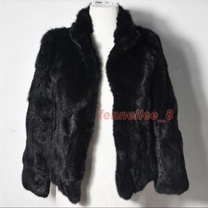 Elegant Black Faux Fur Jacket